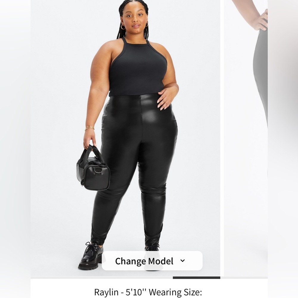 FABLETICS Vegan Leather High Waisted Legging Black‎ Size 1X